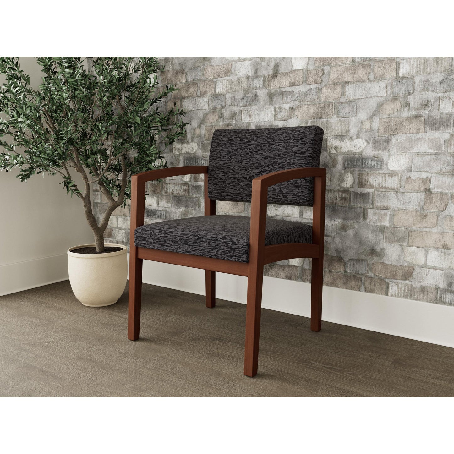 Lenox Wood Waiting Reception Guest Chair Wood Frame
