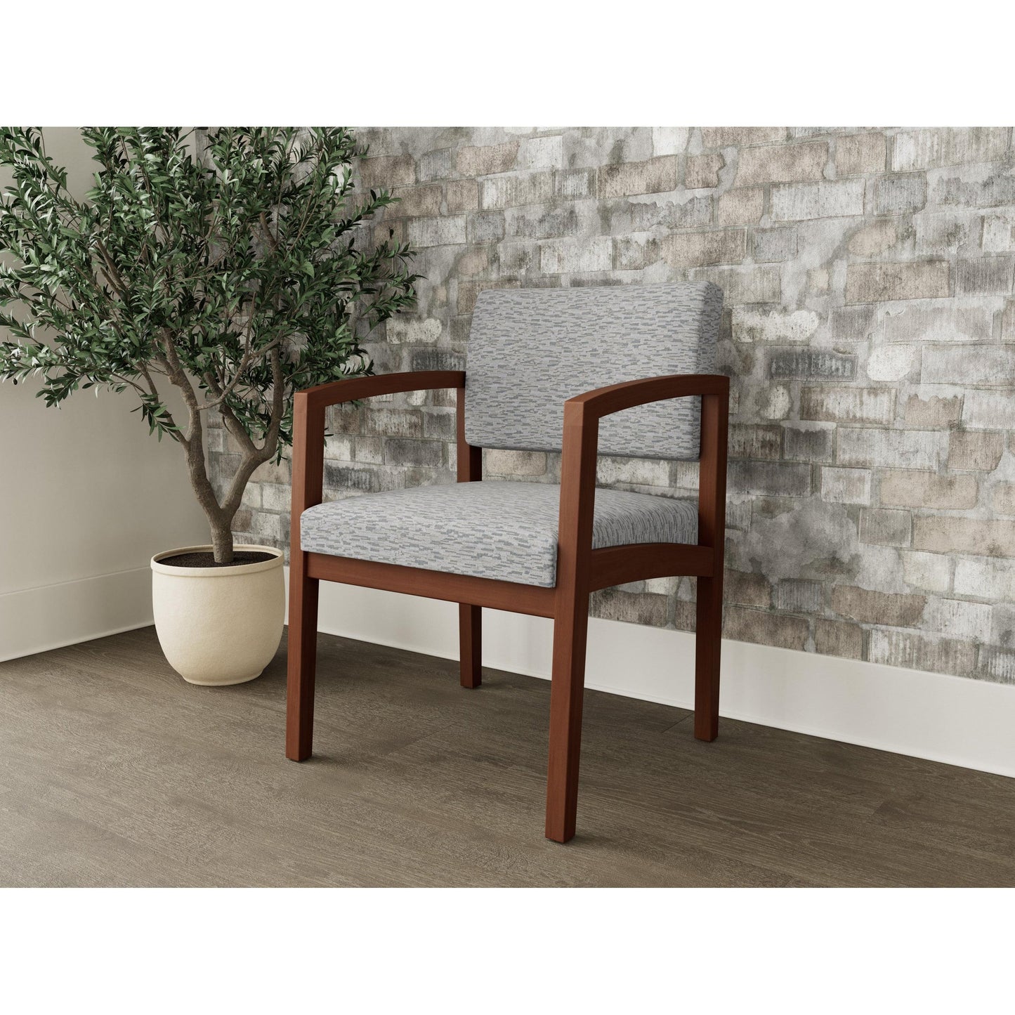 Lenox Wood Waiting Reception Guest Chair Wood Frame