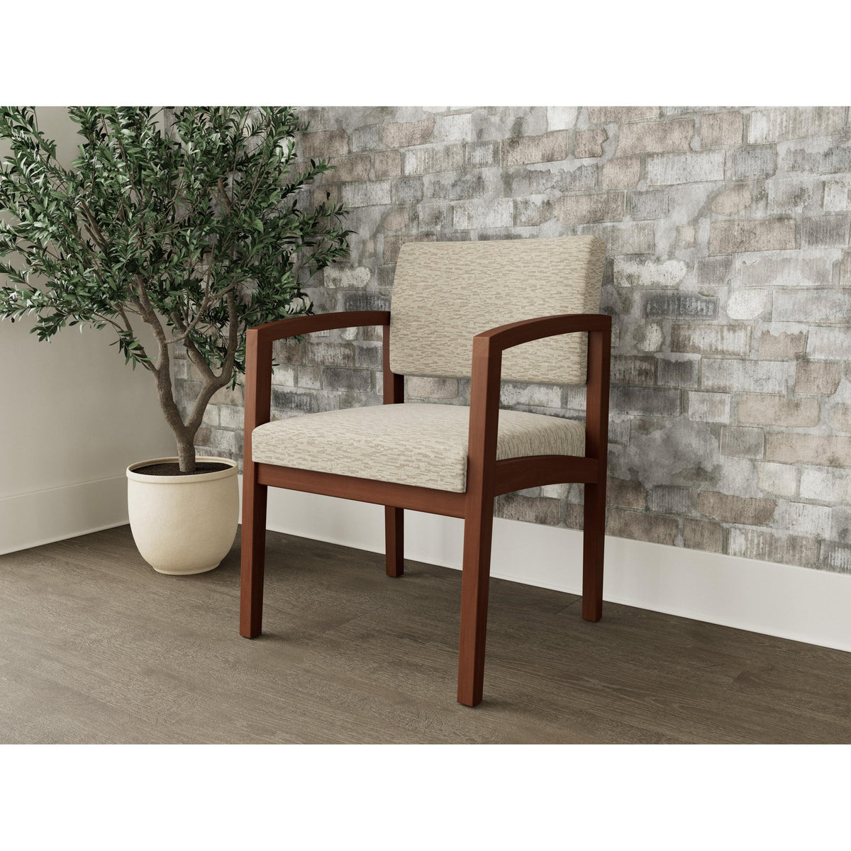 Lenox Wood Waiting Reception Guest Chair Wood Frame
