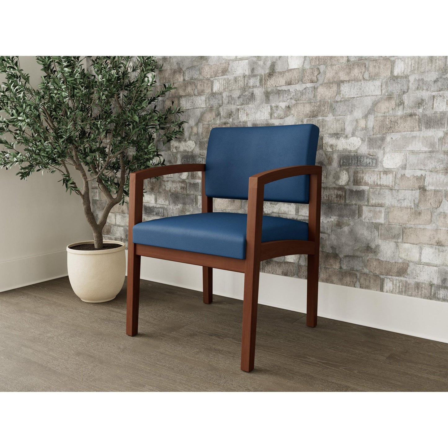 Lenox Wood Waiting Reception Guest Chair Wood Frame