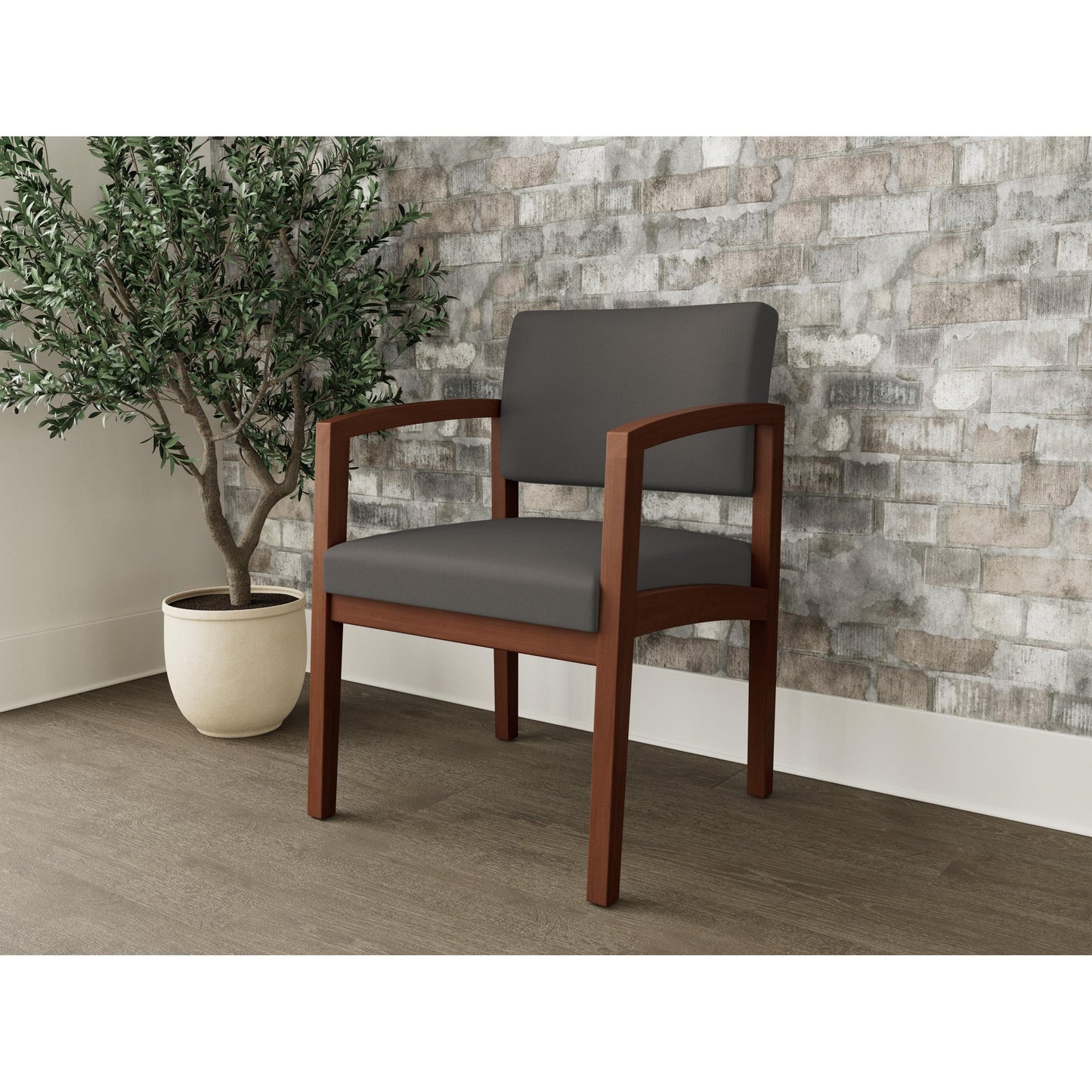 Lenox Wood Waiting Reception Guest Chair Wood Frame