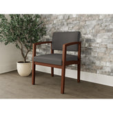 Lenox Wood Waiting Reception Guest Chair Wood Frame
