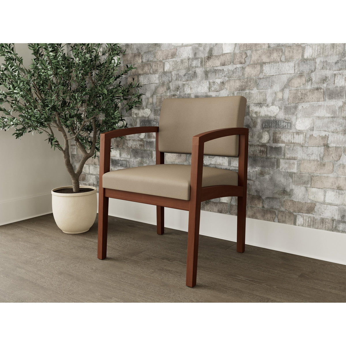 Lenox Wood Waiting Reception Guest Chair Wood Frame