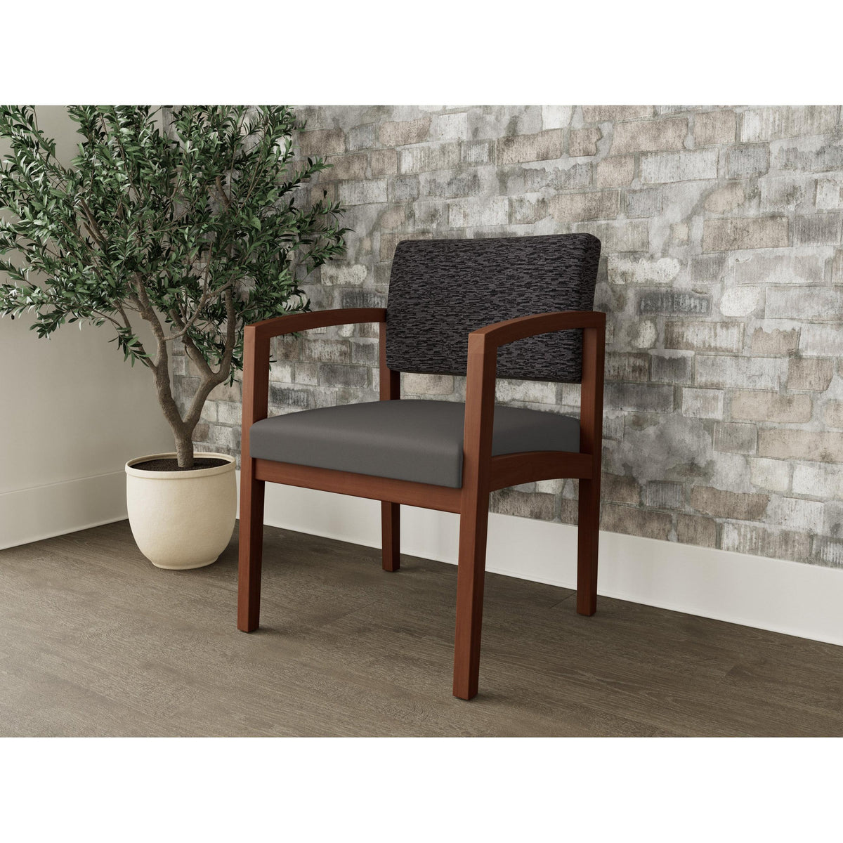 Lenox Wood Waiting Reception Guest Chair Wood Frame