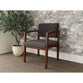 Lenox Wood Waiting Reception Guest Chair Wood Frame