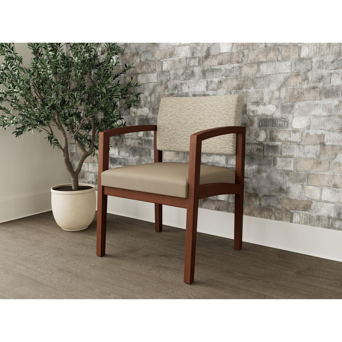 Lenox Wood Waiting Reception Guest Chair Wood Frame