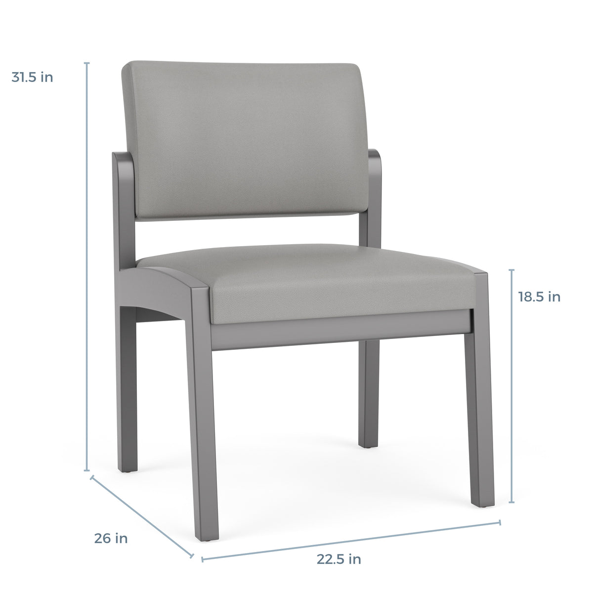 Lenox Wood Waiting Reception Armless Guest Chair Wood Frame