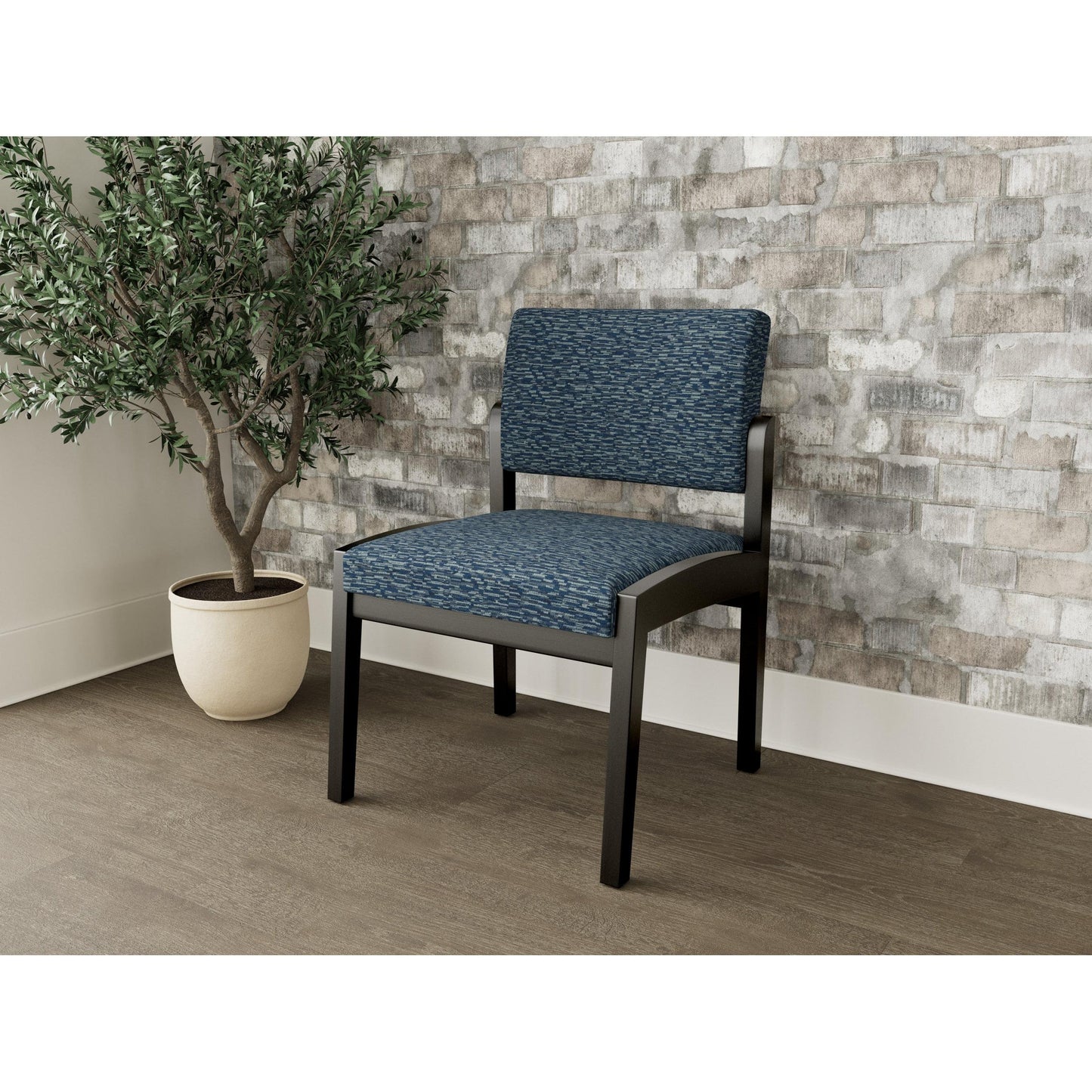 Lenox Wood Waiting Reception Armless Guest Chair Wood Frame