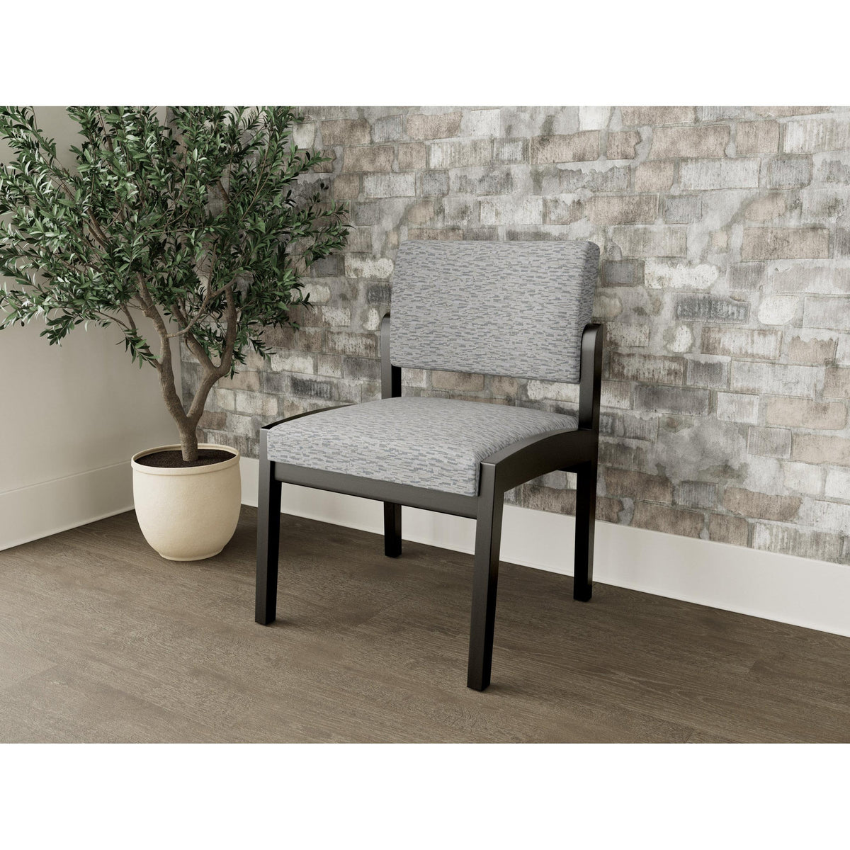 Lenox Wood Waiting Reception Armless Guest Chair Wood Frame