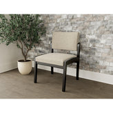 Lenox Wood Waiting Reception Armless Guest Chair Wood Frame