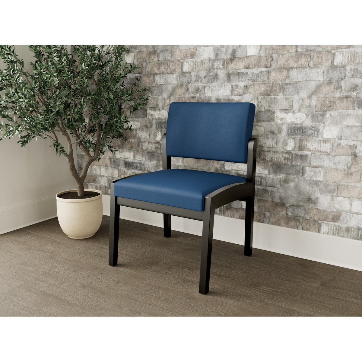 Lenox Wood Waiting Reception Armless Guest Chair Wood Frame