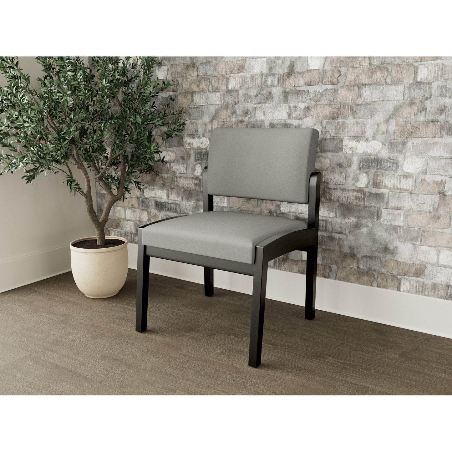 Lenox Wood Waiting Reception Armless Guest Chair Wood Frame