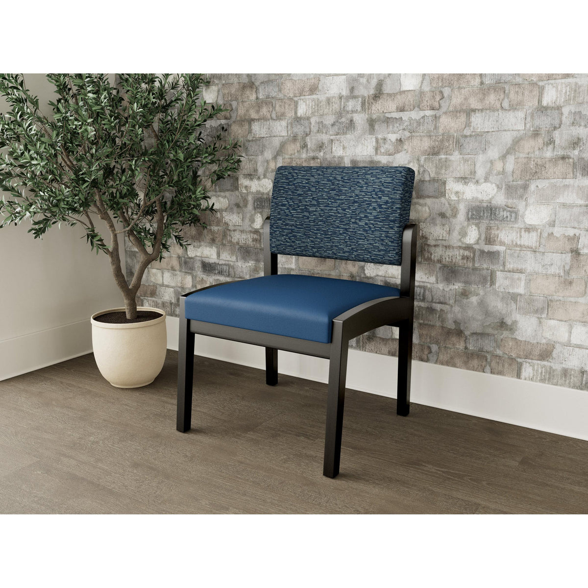 Lenox Wood Waiting Reception Armless Guest Chair Wood Frame
