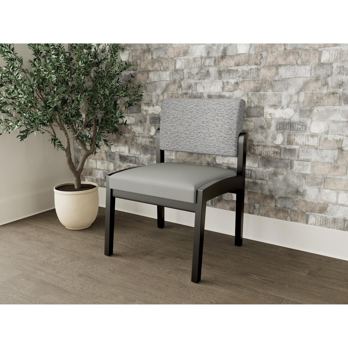 Lenox Wood Waiting Reception Armless Guest Chair Wood Frame