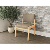 Lenox Wood Waiting Reception Armless Guest Chair Wood Frame