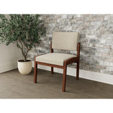 Lenox Wood Waiting Reception Armless Guest Chair Wood Frame