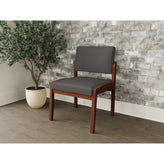 Lenox Wood Waiting Reception Armless Guest Chair Wood Frame