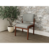 Lenox Wood Waiting Reception Armless Guest Chair Wood Frame