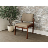 Lenox Wood Waiting Reception Armless Guest Chair Wood Frame