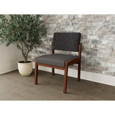 Lenox Wood Waiting Reception Armless Guest Chair Wood Frame
