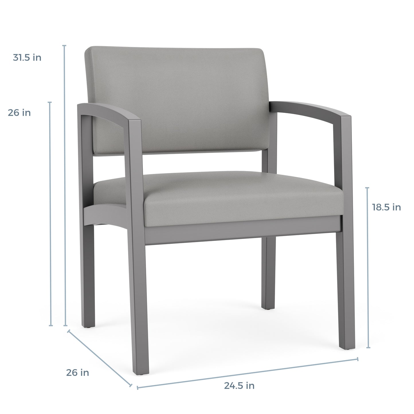 Lenox Wood Waiting Reception Wide Guest Chair Wood Frame
