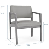 Lenox Wood Waiting Reception Wide Guest Chair Wood Frame