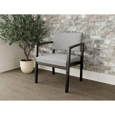 Lenox Wood Waiting Reception Wide Guest Chair Wood Frame