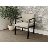 Lenox Wood Waiting Reception Wide Guest Chair Wood Frame