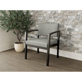 Lenox Wood Waiting Reception Wide Guest Chair Wood Frame