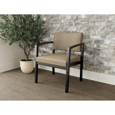 Lenox Wood Waiting Reception Wide Guest Chair Wood Frame