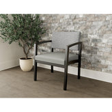 Lenox Wood Waiting Reception Wide Guest Chair Wood Frame