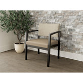 Lenox Wood Waiting Reception Wide Guest Chair Wood Frame