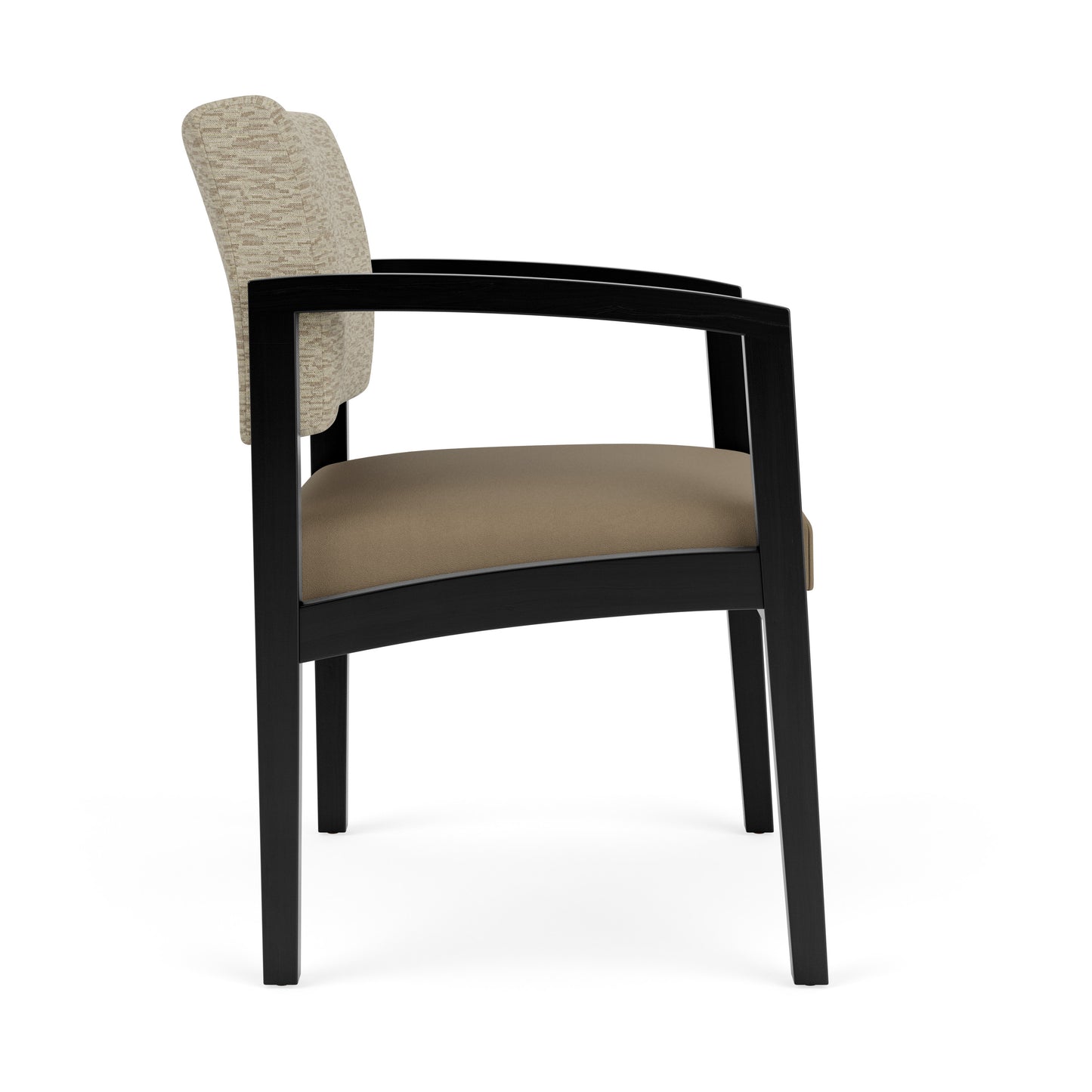 Lenox Wood Waiting Reception Wide Guest Chair Wood Frame