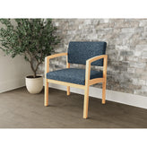 Lenox Wood Waiting Reception Wide Guest Chair Wood Frame