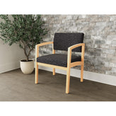 Lenox Wood Waiting Reception Wide Guest Chair Wood Frame