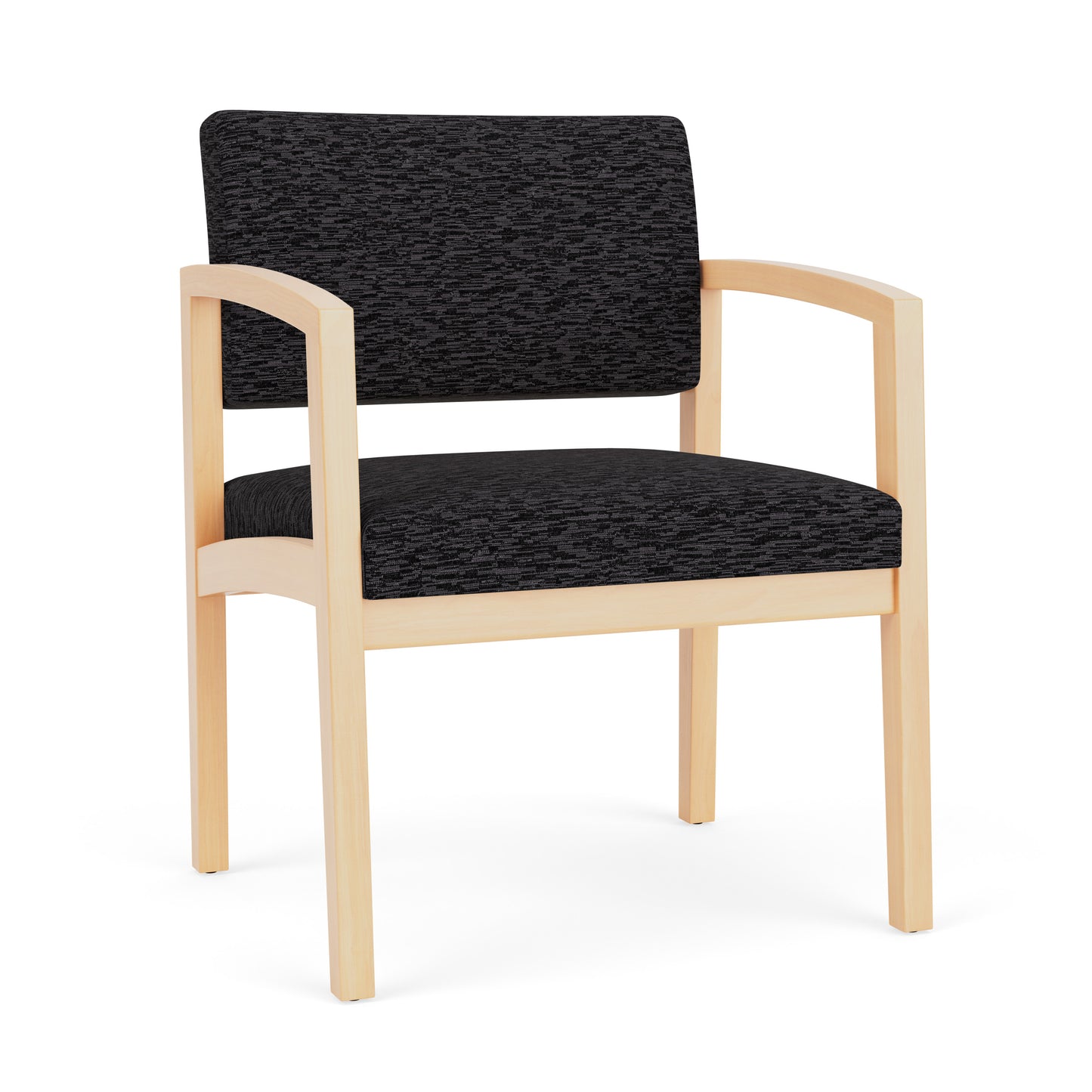 Lenox Wood Waiting Reception Wide Guest Chair Wood Frame