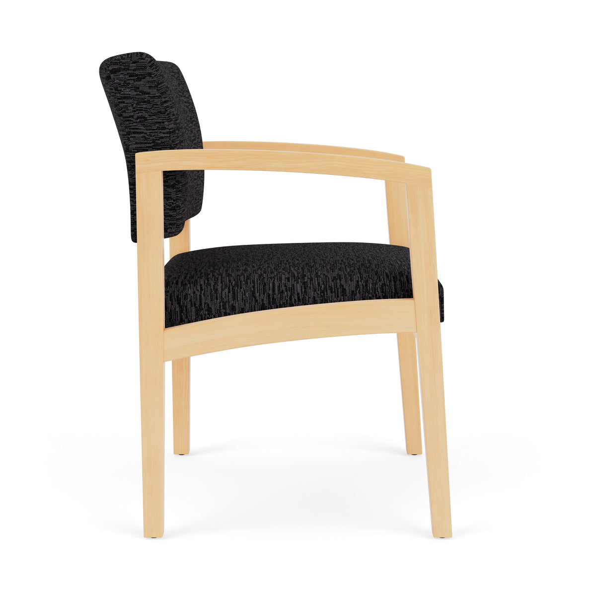 Lenox Wood Waiting Reception Wide Guest Chair Wood Frame