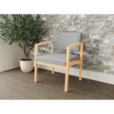 Lenox Wood Waiting Reception Wide Guest Chair Wood Frame