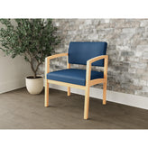 Lenox Wood Waiting Reception Wide Guest Chair Wood Frame