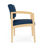 Lenox Wood Waiting Reception Wide Guest Chair Wood Frame