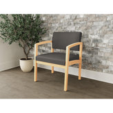 Lenox Wood Waiting Reception Wide Guest Chair Wood Frame