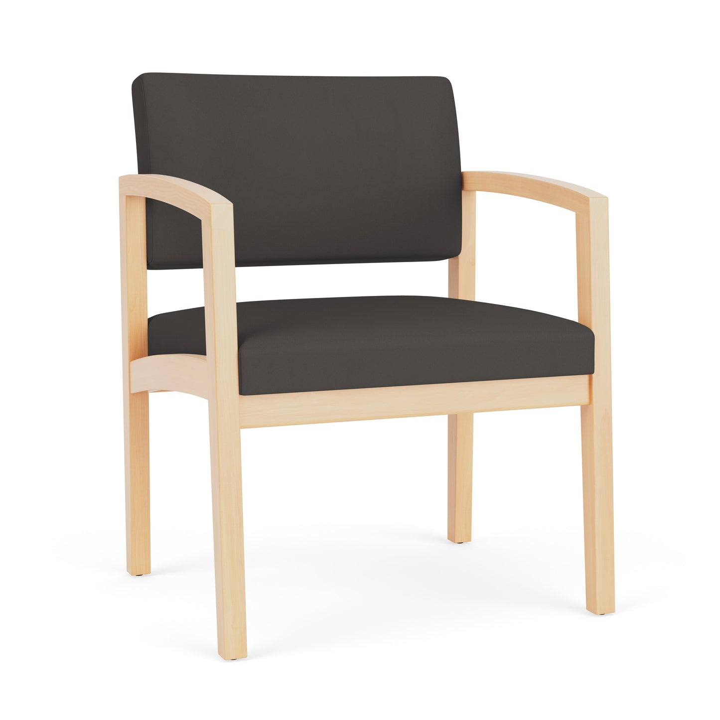 Lenox Wood Waiting Reception Wide Guest Chair Wood Frame