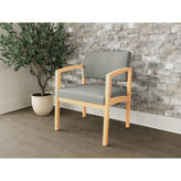 Lenox Wood Waiting Reception Wide Guest Chair Wood Frame