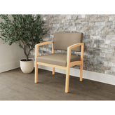 Lenox Wood Waiting Reception Wide Guest Chair Wood Frame