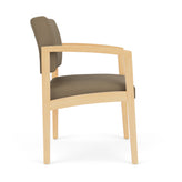 Lenox Wood Waiting Reception Wide Guest Chair Wood Frame