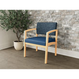 Lenox Wood Waiting Reception Wide Guest Chair Wood Frame