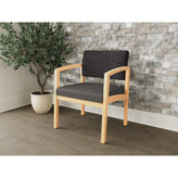 Lenox Wood Waiting Reception Wide Guest Chair Wood Frame