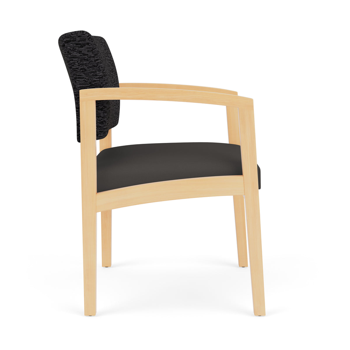 Lenox Wood Waiting Reception Wide Guest Chair Wood Frame