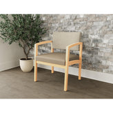 Lenox Wood Waiting Reception Wide Guest Chair Wood Frame