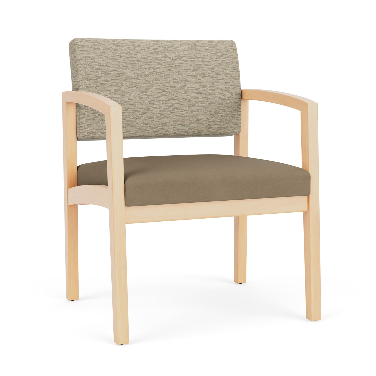 Lenox Wood Waiting Reception Wide Guest Chair Wood Frame